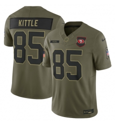 Men's San Francisco 49ers #85 George Kittle Olive 2025 Salute to Service Limited Football Stitched Jersey