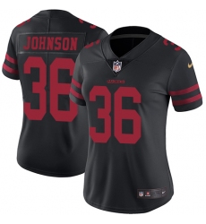 Women's Nike San Francisco 49ers #36 Dontae Johnson Black Vapor Untouchable Limited Player NFL Jersey