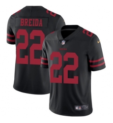 Men's Nike San Francisco 49ers #22 Matt Breida Black Vapor Untouchable Limited Player NFL Jersey