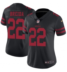 Women's Nike San Francisco 49ers #22 Matt Breida Black Vapor Untouchable Limited Player NFL Jersey