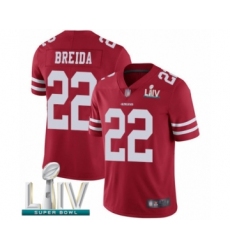 Youth San Francisco 49ers #22 Matt Breida Red Team Color Vapor Untouchable Limited Player Super Bowl LIV Bound Football Jersey