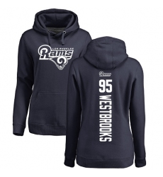 NFL Women's Nike Los Angeles Rams #95 Ethan Westbrooks Navy Blue Backer Pullover Hoodie