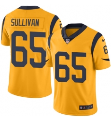 Men's Nike Los Angeles Rams #65 John Sullivan Limited Gold Rush Vapor Untouchable NFL Jersey