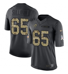 Youth Nike Los Angeles Rams #65 John Sullivan Limited Black 2016 Salute to Service NFL Jersey