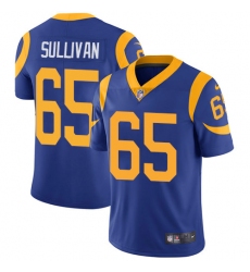 Youth Nike Los Angeles Rams #65 John Sullivan Royal Blue Alternate Vapor Untouchable Limited Player NFL Jersey