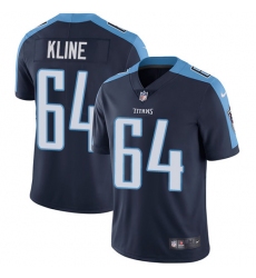 Men's Nike Tennessee Titans #64 Josh Kline Navy Blue Alternate Vapor Untouchable Limited Player NFL Jersey