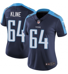 Women's Nike Tennessee Titans #64 Josh Kline Navy Blue Alternate Vapor Untouchable Limited Player NFL Jersey