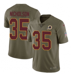 Men's Nike Washington Redskins #35 Montae Nicholson Limited Olive 2017 Salute to Service NFL Jersey