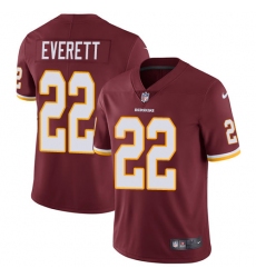 Youth Nike Washington Redskins #22 Deshazor Everett Burgundy Red Team Color Vapor Untouchable Limited Player NFL Jersey