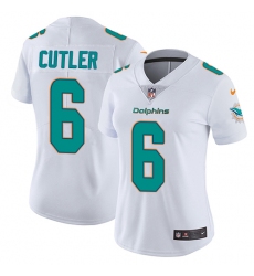 Women's Nike Miami Dolphins #6 Jay Cutler White Vapor Untouchable Limited Player NFL Jersey