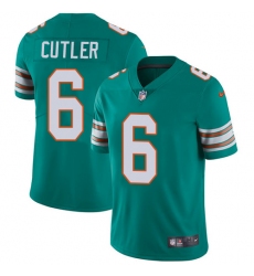 Youth Nike Miami Dolphins #6 Jay Cutler Aqua Green Alternate Vapor Untouchable Limited Player NFL Jersey