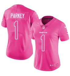 Women's Nike Miami Dolphins #1 Cody Parkey Limited Pink Rush Fashion NFL Jersey