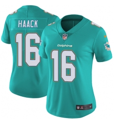 Women's Nike Miami Dolphins #16 Matt Haack Aqua Green Team Color Vapor Untouchable Limited Player NFL Jersey