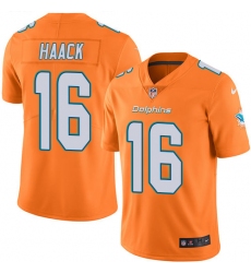 Youth Nike Miami Dolphins #16 Matt Haack Limited Orange Rush Vapor Untouchable NFL Jersey