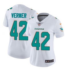 Women's Nike Miami Dolphins #42 Alterraun Verner White Vapor Untouchable Limited Player NFL Jersey