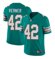 Youth Nike Miami Dolphins #42 Alterraun Verner Aqua Green Alternate Vapor Untouchable Limited Player NFL Jersey