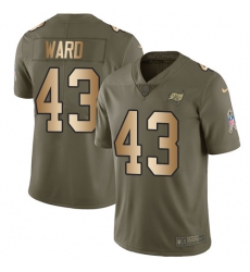 Men's Nike Tampa Bay Buccaneers #43 T.J. Ward Limited Olive/Gold 2017 Salute to Service NFL Jersey