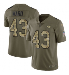 Youth Nike Tampa Bay Buccaneers #43 T.J. Ward Limited Olive/Camo 2017 Salute to Service NFL Jersey