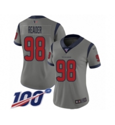 Women's Houston Texans #98 D.J. Reader Limited Gray Inverted Legend 100th Season Football Jersey