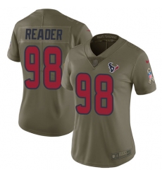 Women's Nike Houston Texans #98 D.J. Reader Limited Olive 2017 Salute to Service NFL Jersey