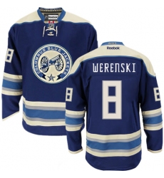 Men's Reebok Columbus Blue Jackets #8 Zach Werenski Authentic Navy Blue Third NHL Jersey