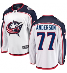 Men's Columbus Blue Jackets #77 Josh Anderson Fanatics Branded White Away Breakaway NHL Jersey