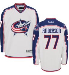 Youth Reebok Columbus Blue Jackets #77 Josh Anderson Authentic White Away NHL Jersey