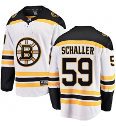 Youth Boston Bruins #59 Tim Schaller Authentic White Away Fanatics Branded Breakaway NHL Jersey