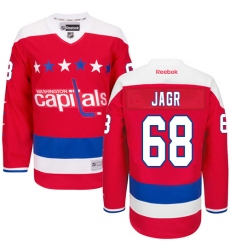 Women's Reebok Washington Capitals #68 Jaromir Jagr Authentic Red Third NHL Jersey