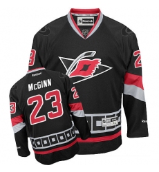 Women's Reebok Carolina Hurricanes #23 Brock McGinn Authentic Black Third NHL Jersey