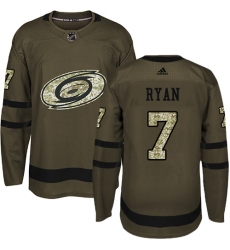 Men's Adidas Carolina Hurricanes #7 Derek Ryan Premier Green Salute to Service NHL Jersey