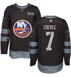 Men's Adidas New York Islanders #7 Jordan Eberle Authentic Black 1917-2017 100th Anniversary NHL Jersey