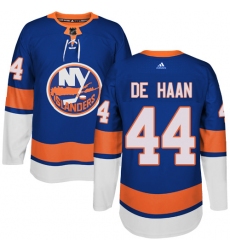 Youth Adidas New York Islanders #44 Calvin de Haan Authentic Royal Blue Home NHL Jersey
