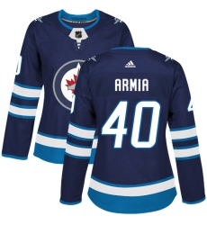 Women's Adidas Winnipeg Jets #40 Joel Armia Authentic Navy Blue Home NHL Jersey