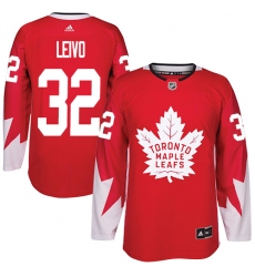 Men's Adidas Toronto Maple Leafs #32 Josh Leivo Premier Red Alternate NHL Jersey