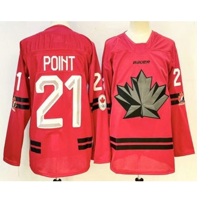 Men's Canada Hockey #21 Brayden Point Red Stitched Jersey