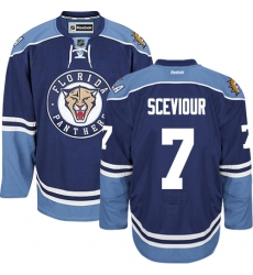 Men's Reebok Florida Panthers #7 Colton Sceviour Authentic Navy Blue Third NHL Jersey