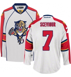 Men's Reebok Florida Panthers #7 Colton Sceviour Authentic White Away NHL Jersey
