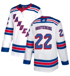 Men's Reebok New York Rangers #22 Kevin Shattenkirk Authentic White Away NHL Jersey