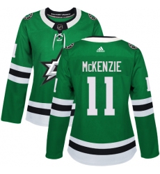 Women's Adidas Dallas Stars #11 Curtis McKenzie Authentic Green Home NHL Jersey