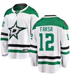 Youth Dallas Stars #12 Radek Faksa Authentic White Away Fanatics Branded Breakaway NHL Jersey