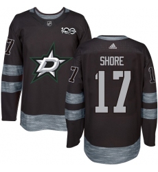 Men's Adidas Dallas Stars #17 Devin Shore Authentic Black 1917-2017 100th Anniversary NHL Jersey