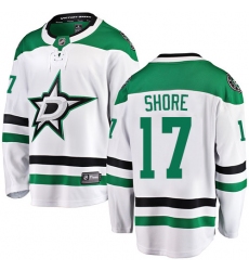 Men's Dallas Stars #17 Devin Shore Authentic White Away Fanatics Branded Breakaway NHL Jersey