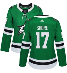 Women's Adidas Dallas Stars #17 Devin Shore Authentic Green Home NHL Jersey