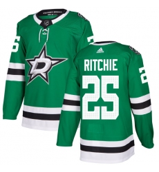 Men's Adidas Dallas Stars #25 Brett Ritchie Authentic Green Home NHL Jersey