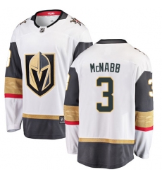 Youth Vegas Golden Knights #3 Brayden McNabb Authentic White Away Fanatics Branded Breakaway NHL Jersey