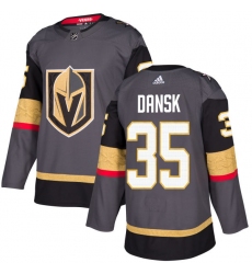 Men's Adidas Vegas Golden Knights #35 Oscar Dansk Premier Gray Home NHL Jersey