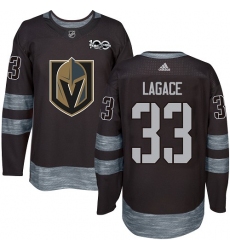 Men's Adidas Vegas Golden Knights #33 Maxime Lagace Authentic Black 1917-2017 100th Anniversary NHL Jersey