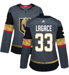 Women's Adidas Vegas Golden Knights #33 Maxime Lagace Authentic Gray Home NHL Jersey