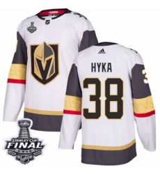 Youth Adidas Vegas Golden Knights #38 Tomas Hyka Authentic White Away 2018 Stanley Cup Final NHL Jersey